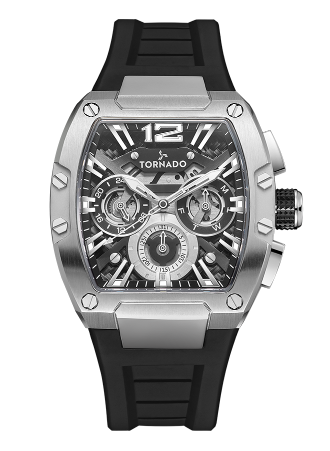 Tornado XENTIH Multi Function Watch -Black Silver