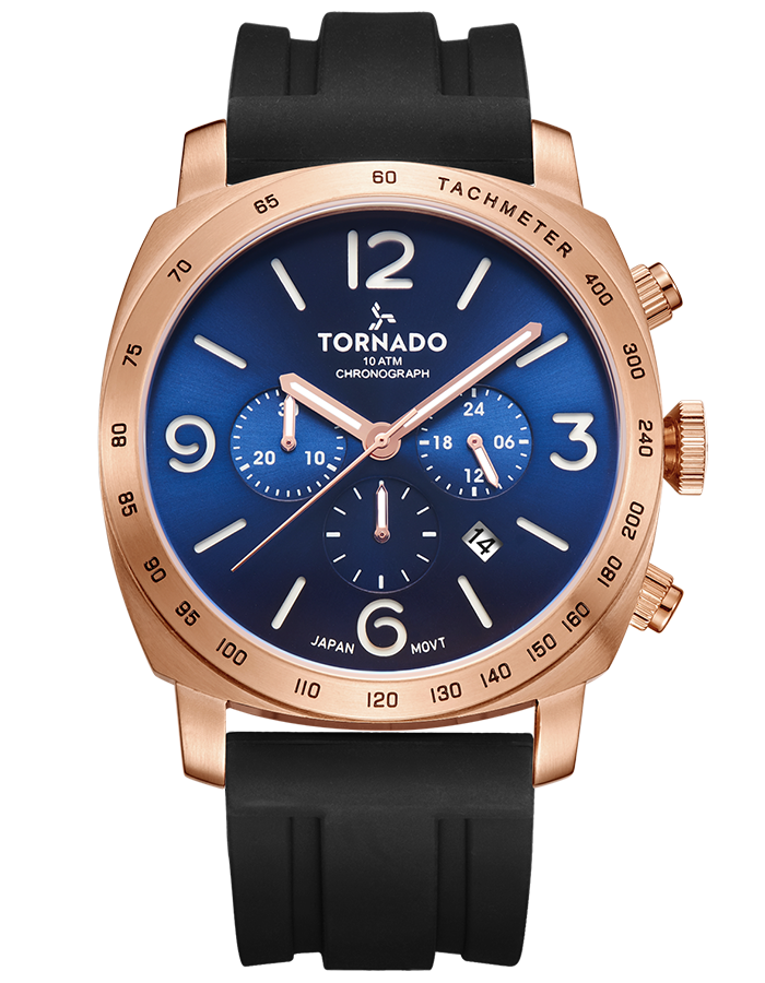 Tornado LUMINA CHRONOSPHERE Chronograph Watch - Rose Gold Black