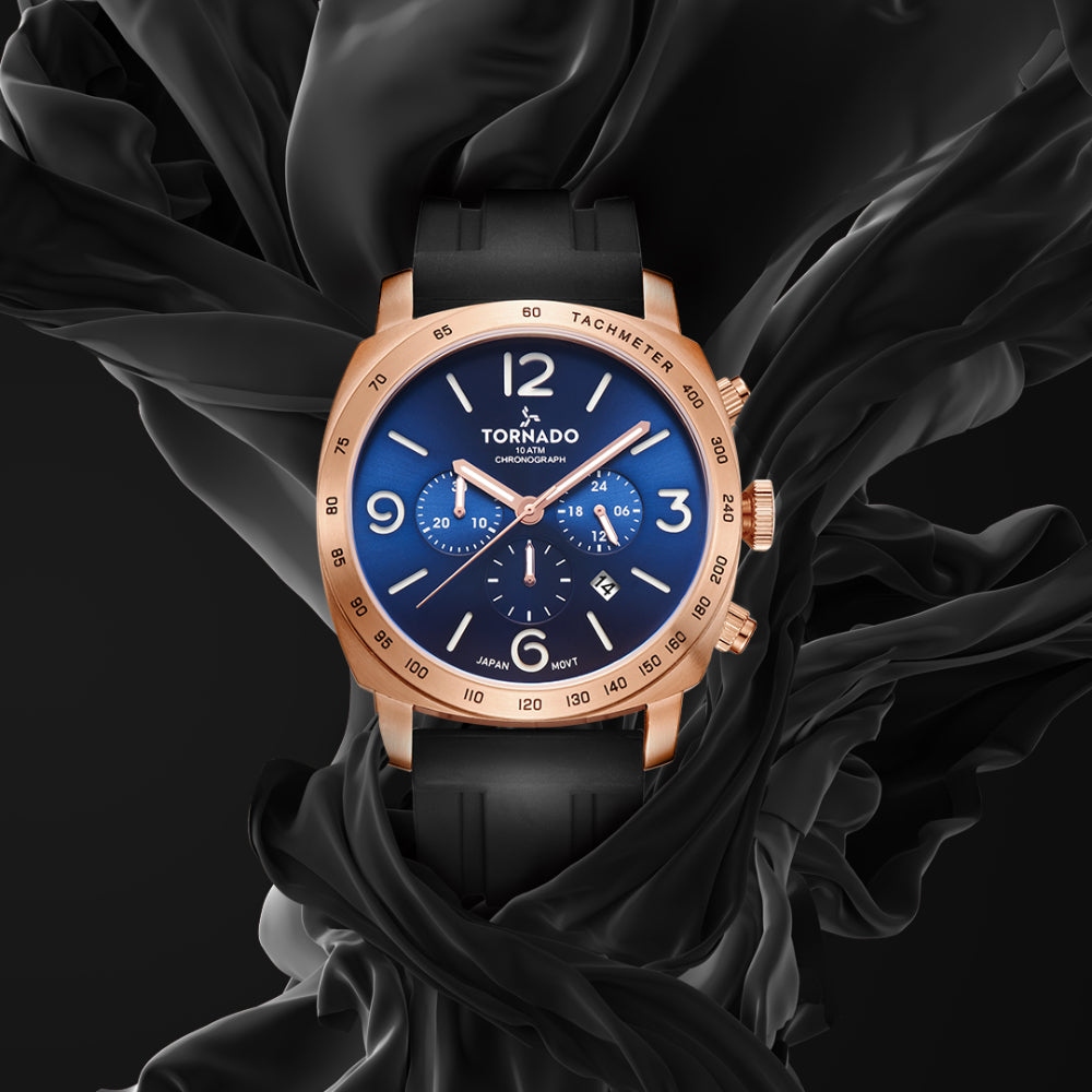 Tornado LUMINA CHRONOSPHERE Chronograph Watch - Rose Gold Black