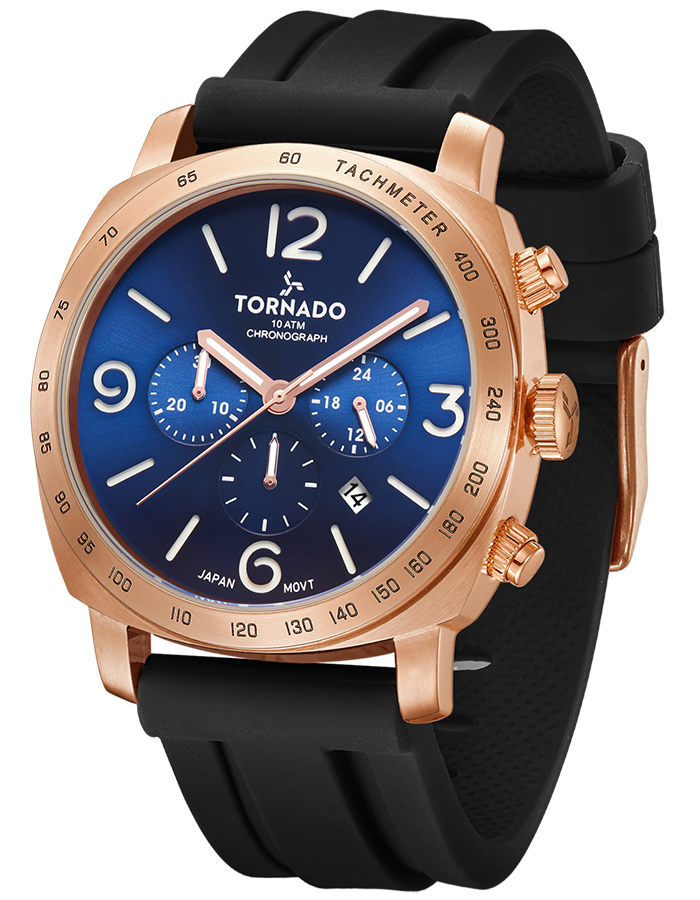 Tornado LUMINA CHRONOSPHERE Chronograph Watch - Rose Gold Black