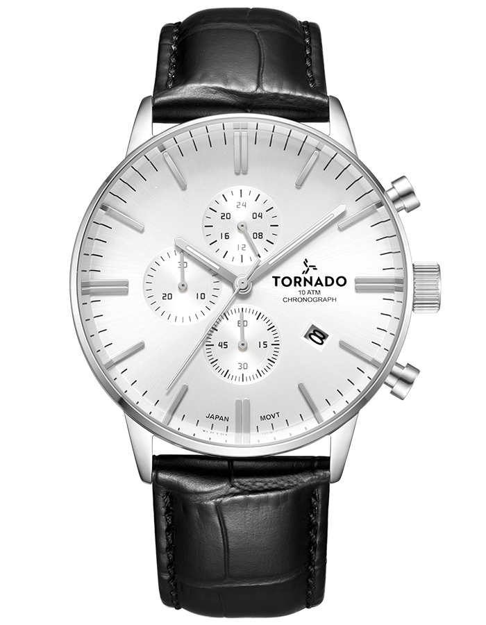 Tornado CELESTIA ELITE Chronograph Watch - White Silver