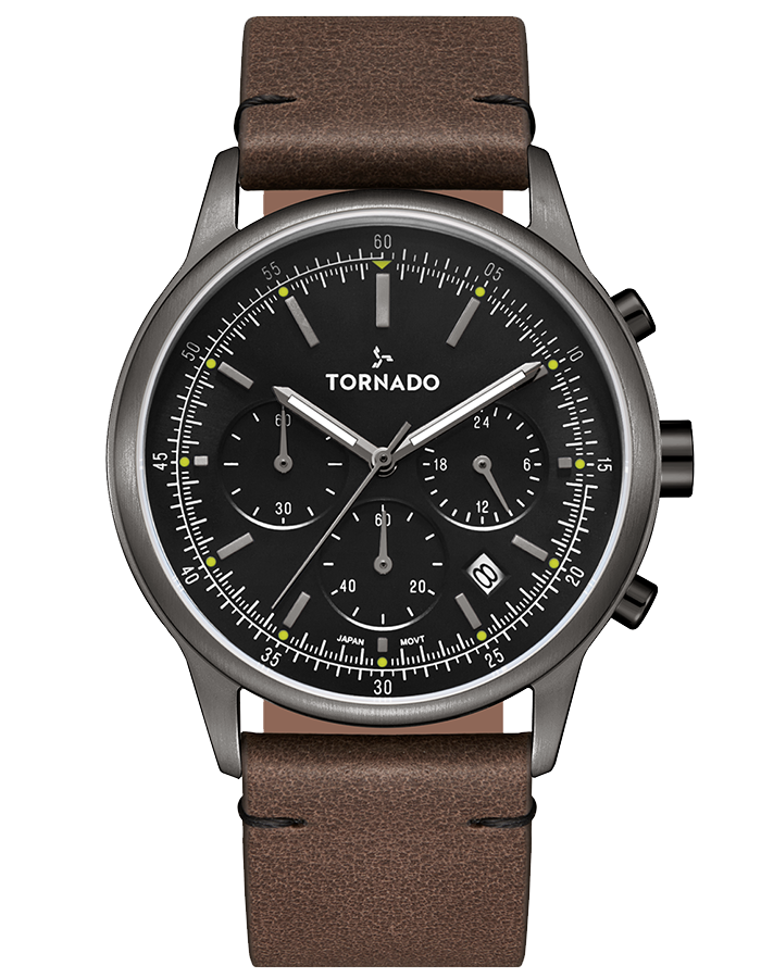 Tornado Classic Men's Multi Function Black Dial Watch