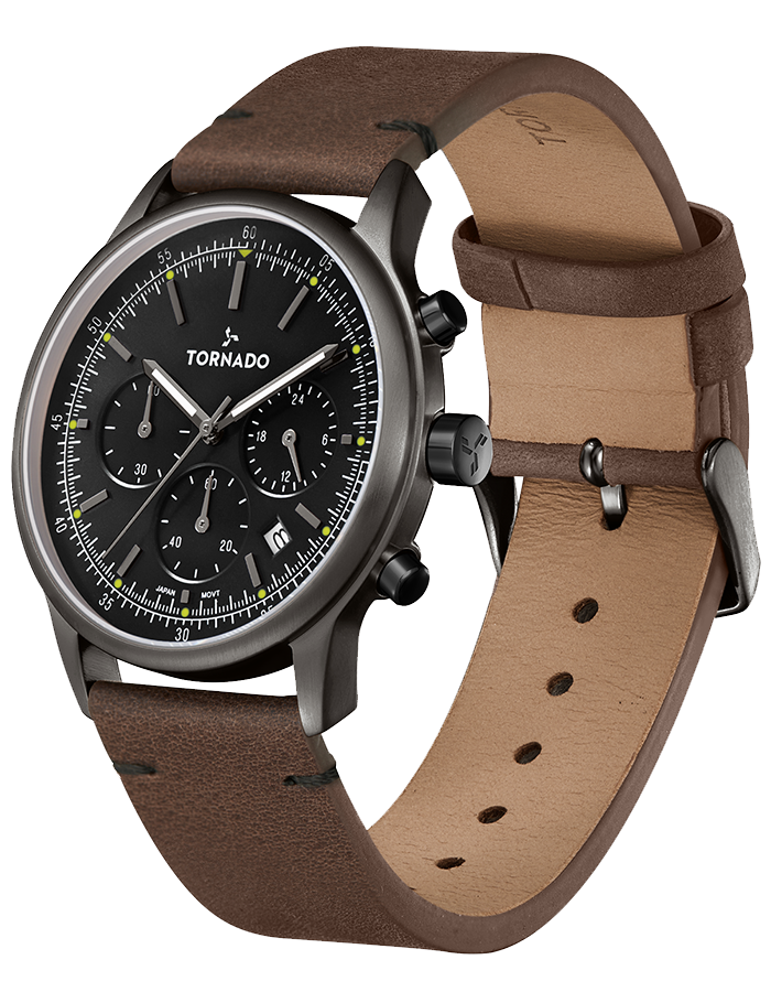 Tornado Classic Men's Multi Function Black Dial Watch