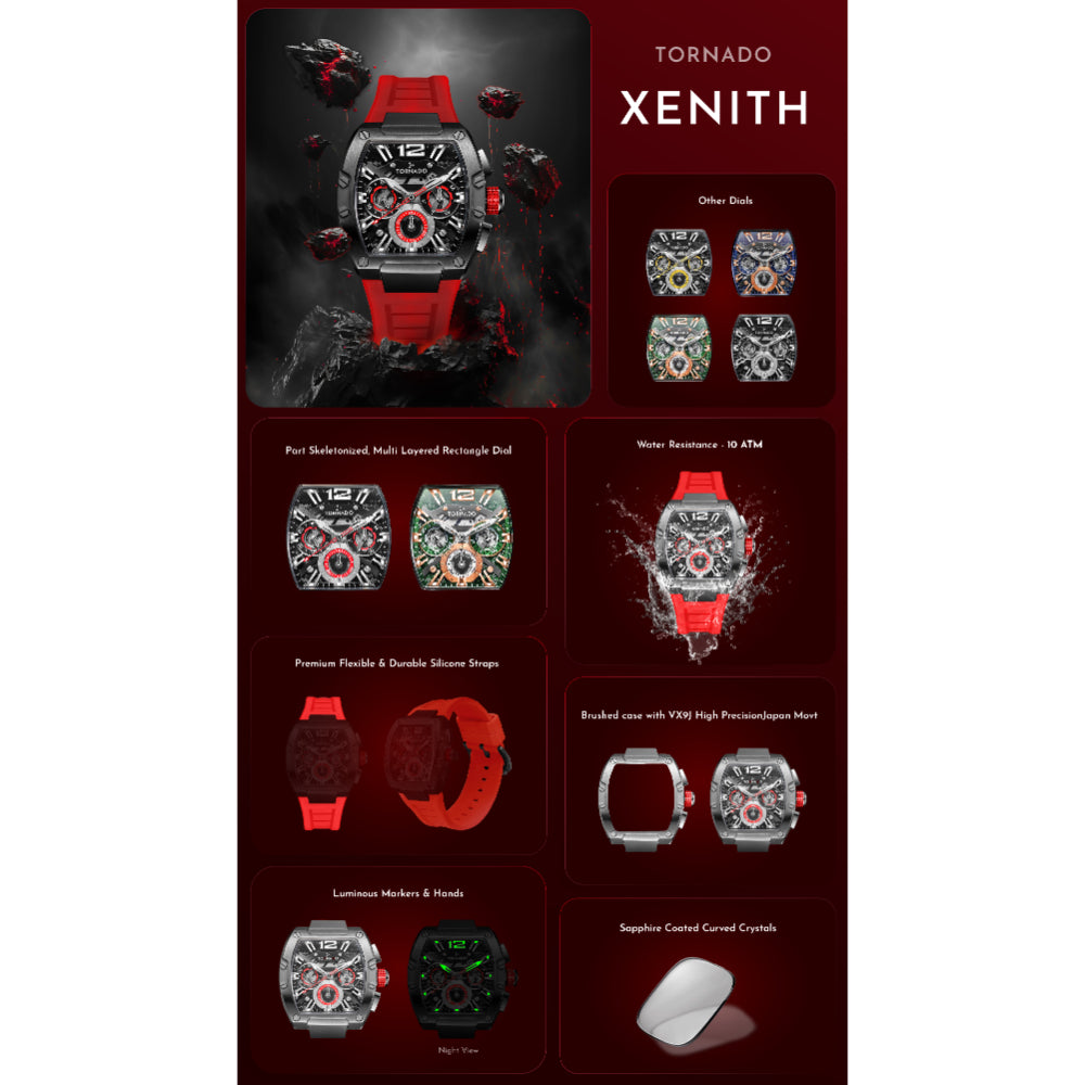 Tornado XENTIH Multi Function Watch - Black Yellow