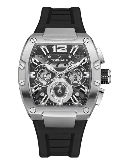 Tornado XENTIH Multi Function Watch -Black Silver