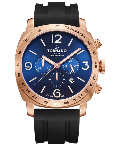 Tornado LUMINA CHRONOSPHERE Chronograph Watch - Rose Gold Black