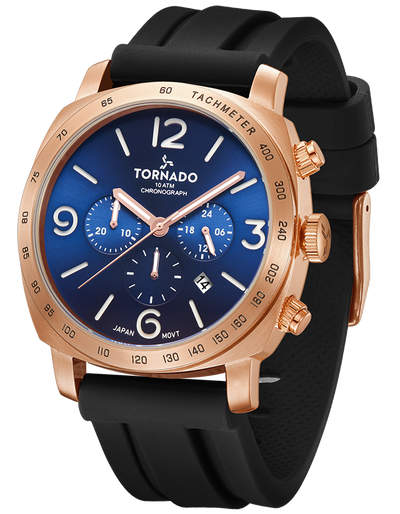 Tornado LUMINA CHRONOSPHERE Chronograph Watch - Rose Gold Black