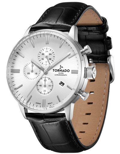 Tornado CELESTIA ELITE Chronograph Watch - White Silver