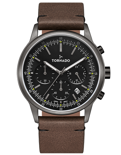Tornado Classic Men's Multi Function Black Dial Watch