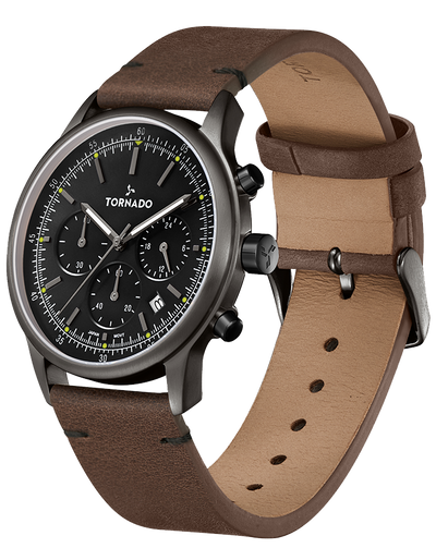 Tornado Classic Men's Multi Function Black Dial Watch