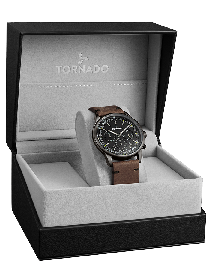 Tornado Classic Men's Multi Function Black Dial Watch
